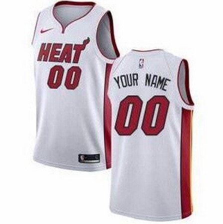 Miami Heat Custom White Icon Hot Press Jersey