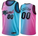 Miami Heat Customized Pink Blue 2021 City Stitched Swingman Jersey