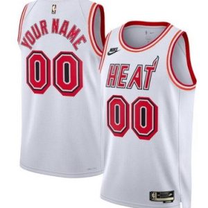 Miami Heat Customized White White Classic Icon Swingman Jersey