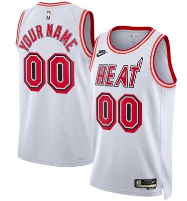 Miami Heat Customized White White Classic Icon Swingman Jersey