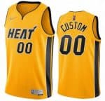 Miami Heat Customized Yellow 2021 Earned Stitched Swingman Jersey