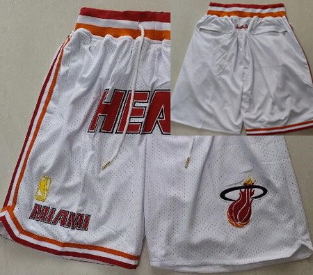 Miami Heat White Classic Just Don Shorts