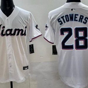 Miami Marlins #28 Kyle Stowers White Limited Jersey