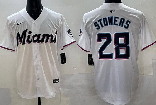 Miami Marlins #28 Kyle Stowers White Limited Jersey