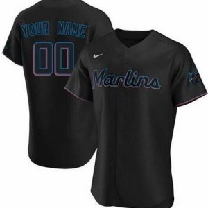 Miami Marlins Customized Black Authentic Jersey