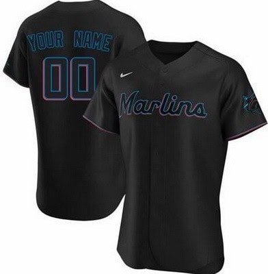 Miami Marlins Customized Black Authentic Jersey