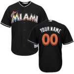 Miami Marlins Customized Black Cool Base Jersey