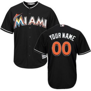 Miami Marlins Customized Black Cool Base Jersey