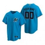 Miami Marlins Customized Blue Alternate 2020 Cool Base Jersey