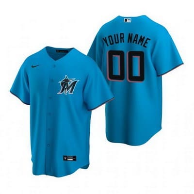 Miami Marlins Customized Blue Alternate 2020 Cool Base Jersey