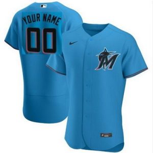 Miami Marlins Customized Blue Alternate 2020 FlexBase Jersey