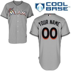 Miami Marlins Customized Gray Cool Base Jersey