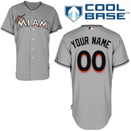 Miami Marlins Customized Gray Cool Base Jersey