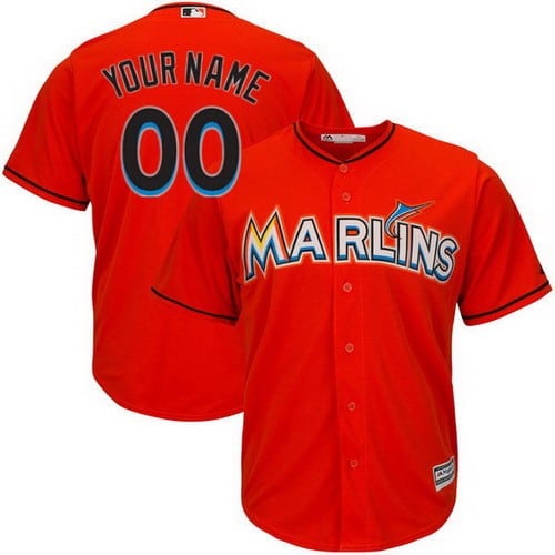 Miami Marlins Customized Orange Cool Base Jersey