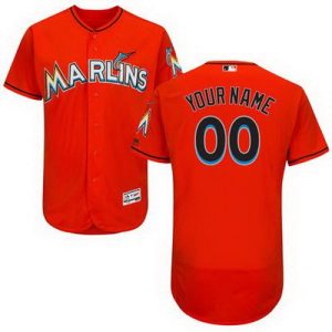 Miami Marlins Customized Orange FlexBase Jersey