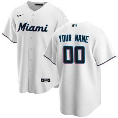 Miami Marlins Customized White 2020 Cool Base Jersey