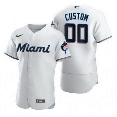 Miami Marlins Customized White 2020 FlexBase Jersey
