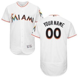 Miami Marlins Customized White FlexBase Jersey