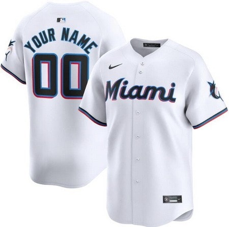 Miami Marlins Customized White Limited Jersey