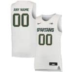 Michigan State Spartans Customized White College Basketball Jersey