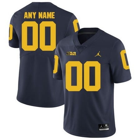 Michigan Wolverines Customized Navy Rush College Football Jersey