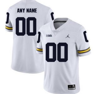 Michigan Wolverines Customized White Rush College Football Jersey