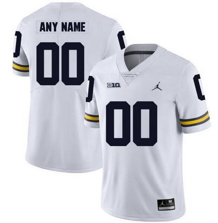 Michigan Wolverines Customized White Rush College Football Jersey