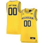 Michigan Wolverines Customized Yellow 2019 College Basketball Jersey