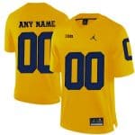 Michigan Wolverines Customized Yellow College Football Jersey