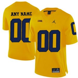 Michigan Wolverines Customized Yellow College Football Jersey