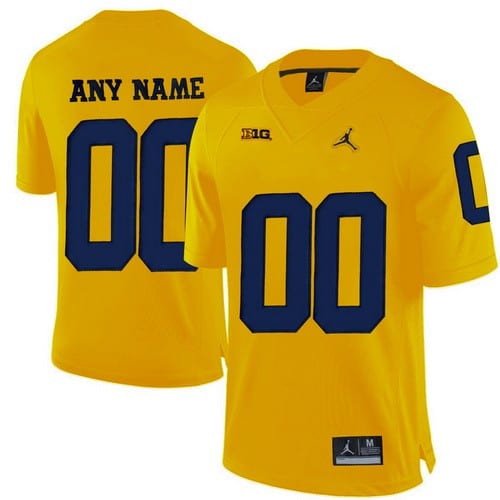 Michigan Wolverines Customized Yellow College Football Jersey