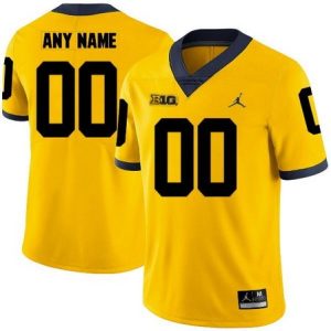 Michigan Wolverines Customized Yellow Rush College Football Jersey