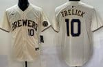 Milwaukee Brewers #10 Sal Frelick Cream Limited Jersey