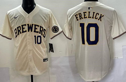 Milwaukee Brewers #10 Sal Frelick Cream Limited Jersey