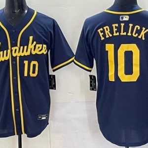 Milwaukee Brewers #10 Sal Frelick Navy Limited Jersey