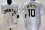 Milwaukee Brewers #10 Sal Frelick White Limited Jersey