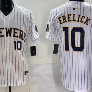 Milwaukee Brewers #10 Sal Frelick White Limited Jersey