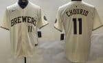 Milwaukee Brewers #11 Jackson Chourio Cream Limited Jersey