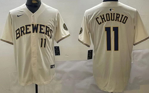 Milwaukee Brewers #11 Jackson Chourio Cream Limited Jersey