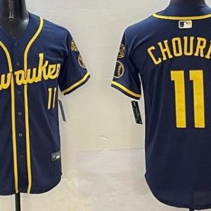 Milwaukee Brewers #11 Jackson Chourio Navy Limited Jersey