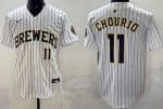 Milwaukee Brewers #11 Jackson Chourio White Limited Jersey