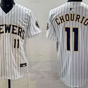 Milwaukee Brewers #11 Jackson Chourio White Limited Jersey