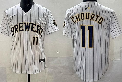 Milwaukee Brewers #11 Jackson Chourio White Limited Jersey