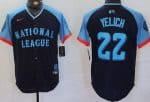 Milwaukee Brewers #22 Christian Yelich Navy 2024 All Star Limited Jersey