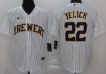Milwaukee Brewers #22 Christian Yelich White 2020 Cool Base Jersey