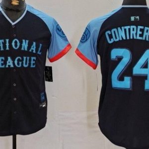 Milwaukee Brewers #24 William Contreras Navy 2024 All Star Limited Jersey