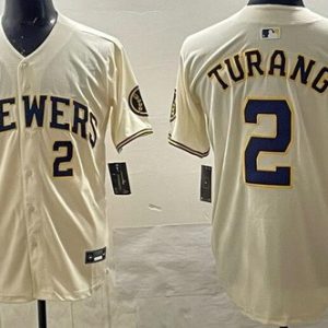 Milwaukee Brewers #2 Brice Turang Cream Limited Jersey