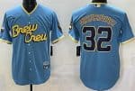 Milwaukee Brewers #32 Jacob Misiorowski Blue 2022 City Cool Base Jersey