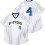 Milwaukee Brewers #4 Paul Molitor White 1982 Throwback Jersey