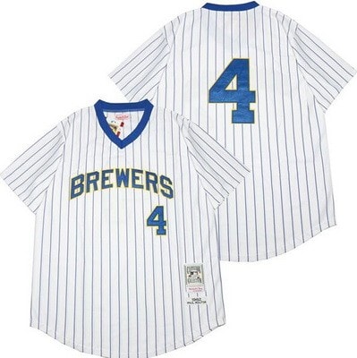 Milwaukee Brewers #4 Paul Molitor White 1982 Throwback Jersey
